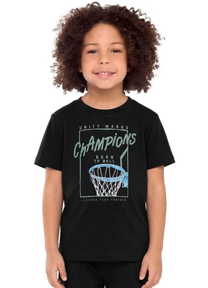 Elian - Camiseta Infantil Menino Champions Preto - ELIAN