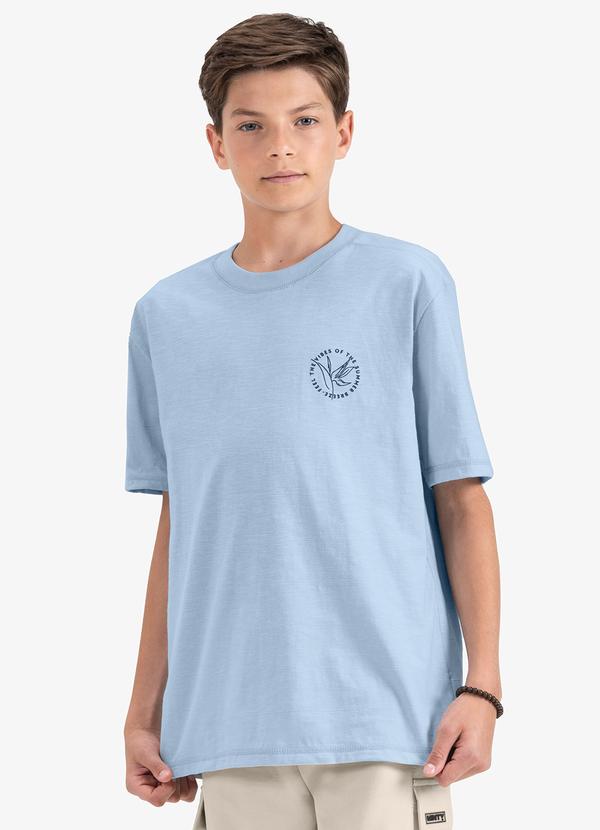 Minty - Camiseta Juvenil Masculina em Meia Malha Azul