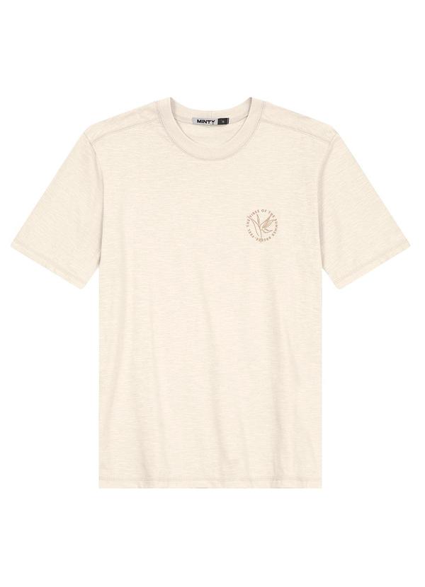 Minty - Camiseta Juvenil Masculina em Meia Malha Bege