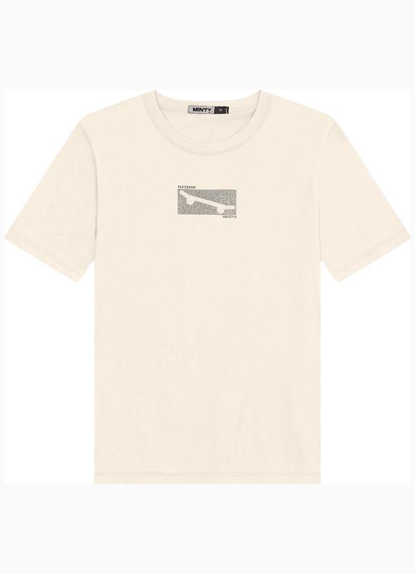 Minty - Camiseta Juvenil Masculina em Meia Malha Bege