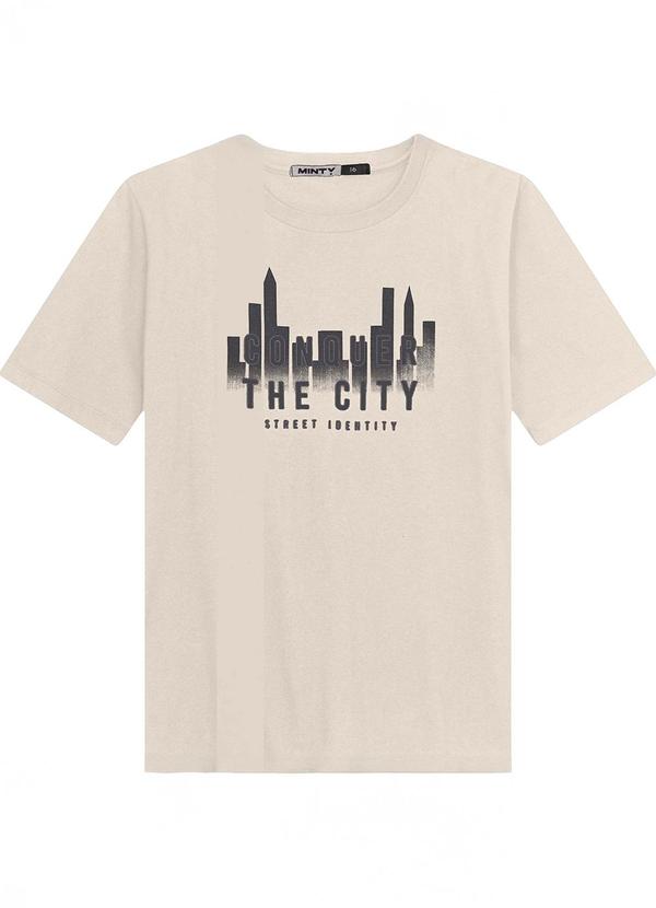Minty - Camiseta Juvenil Masculina em Meia Malha Bege