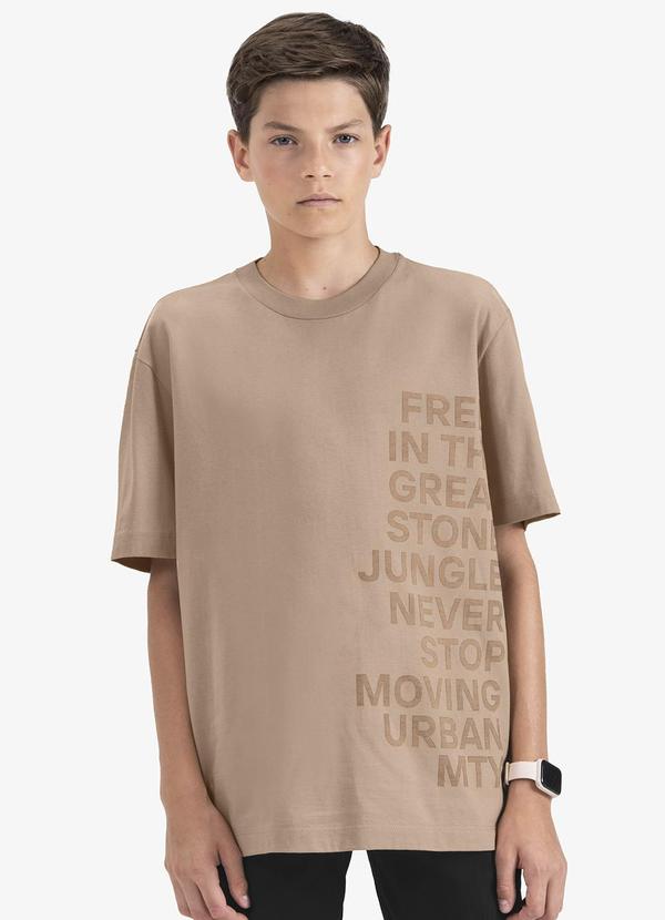 Minty - Camiseta Juvenil Masculina em Meia Malha Marrom