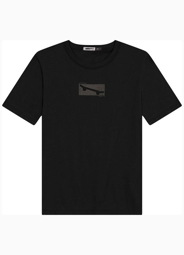 Minty - Camiseta Juvenil Masculina em Meia Malha Preto 1