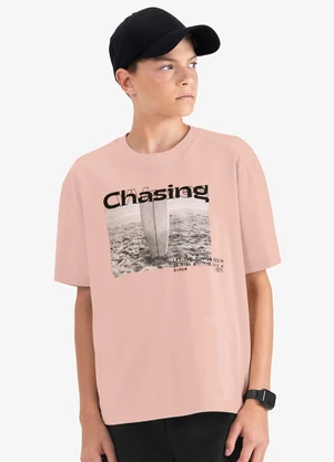 Minty - Camiseta Juvenil Masculina em Meia Malha Rosa - MINTY