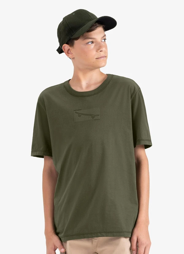 Minty - Camiseta Juvenil Masculina em Meia Malha Verde 1