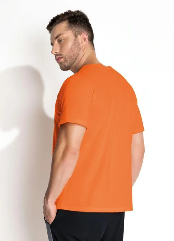 Moda Pop - Camiseta Laranja com Estampa Localizada 2