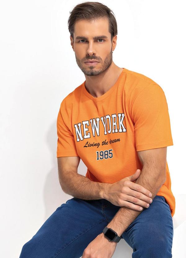 Moda Pop - Camiseta Laranja Escuro em Malha de Algodão 6