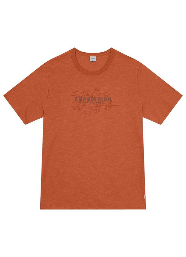 Malwee Plus - Camiseta Laranja Escuro Expedition em Malha Eco 3