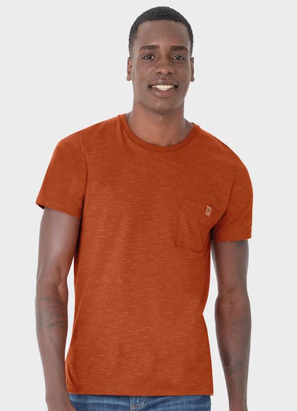 Malwee - Camiseta Laranja Escuro Slim em Malha Eco
