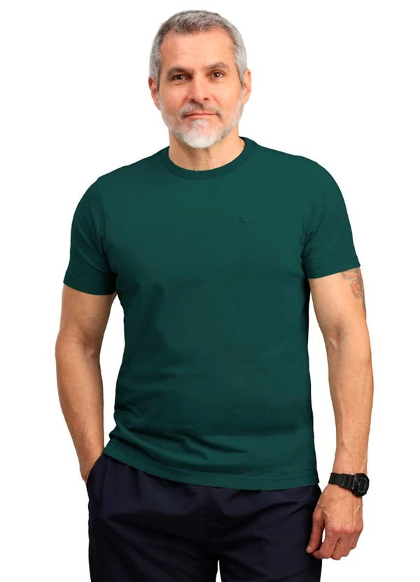 Biogás - Camiseta Lavanderia M/C Meia Malha Verde Escuro