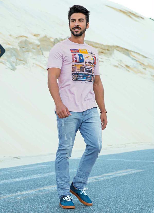 Outlet - Camiseta Lilás com Estampa na Frente 5