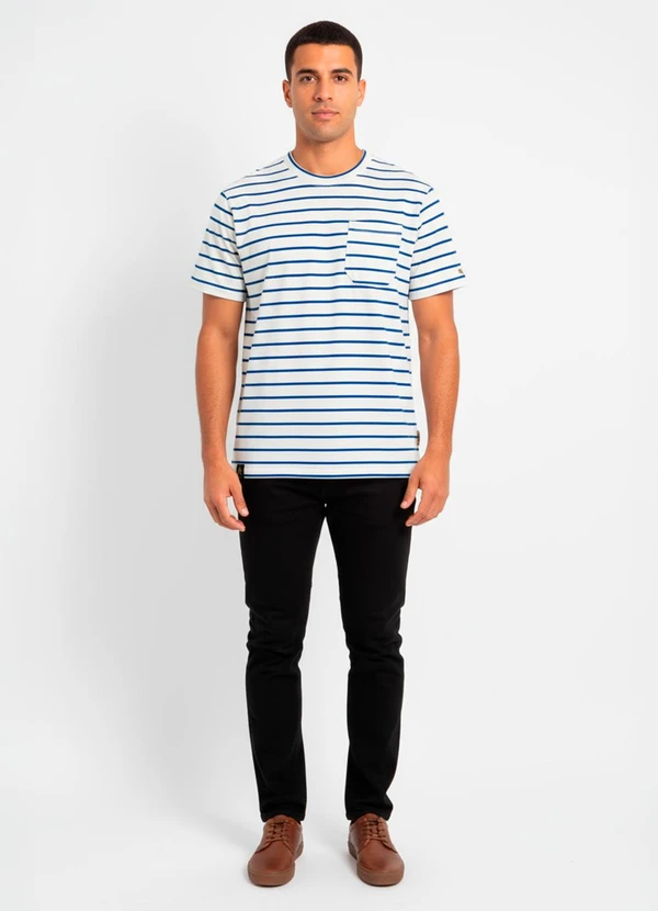 Fakini - Camiseta Listrada com Bolso Off White 3