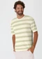 Malwee - Camiseta Listrada Relaxed Fit em Linho Azul - variação: Camiseta Listrada Relaxed Fit em Linho (Verde Água