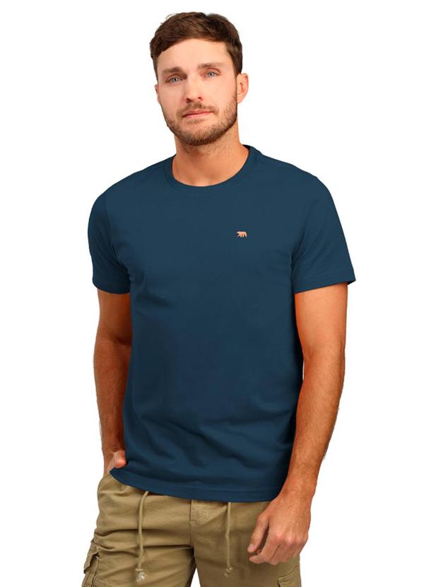 Biogás - Camiseta M/C Meia Malha Denim Escuro