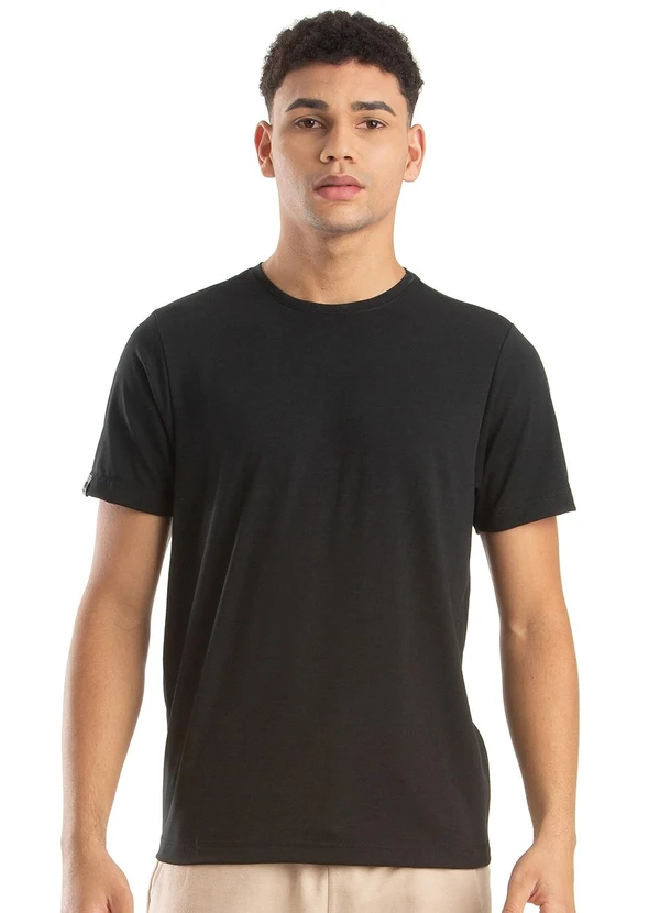 Biogás - Camiseta M/C Meia Malha Pv c/ Elastano Preto