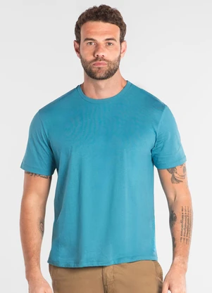 Camiseta Manga Curta Masculina Just Basic Azul - JUST BASIC