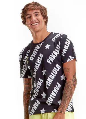 Pakalolo - Camiseta Manga Curta Masculina Preto - PAKALOLO