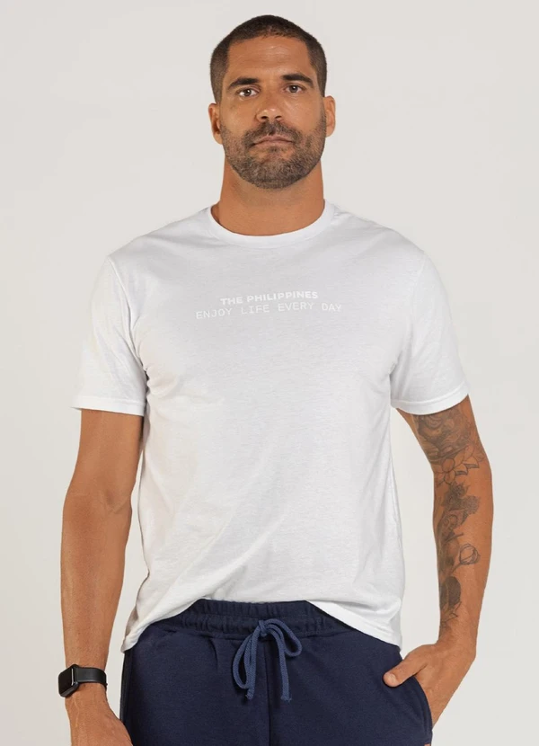 The Philippines - Camiseta Masculina Algodão Branco