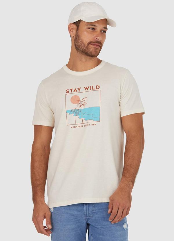 Malwee - Camiseta Masculina Areia