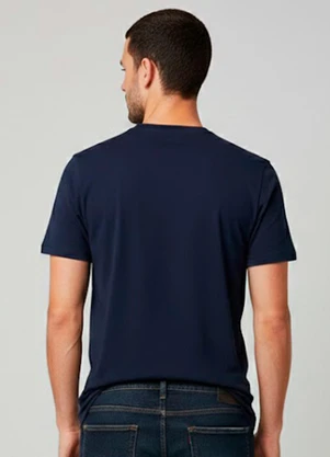 Rovitex - Camiseta Masculina Básica com Gola Redonda Azul - ROVITEX