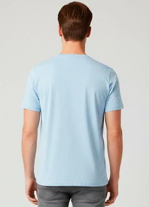 Rovitex - Camiseta Masculina Básica com Gola Redonda Azul - ROVITEX