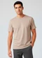 Rovitex - Camiseta Masculina Básica com Gola Redonda Azul - variação: Bege