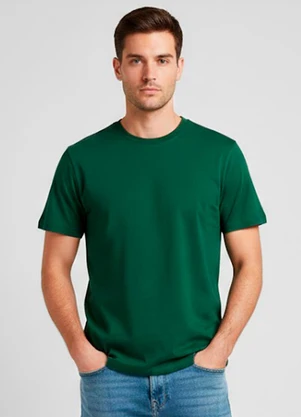 Rovitex - Camiseta Masculina Básica com Gola Redonda Verde - ROVITEX