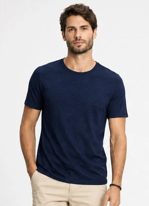Select - Camiseta Masculina Básica em Malha Rover Azul - SELECT
