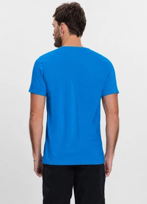 Diametro - Camiseta Masculina Básica em Meia Malha Azul - DIAMETRO