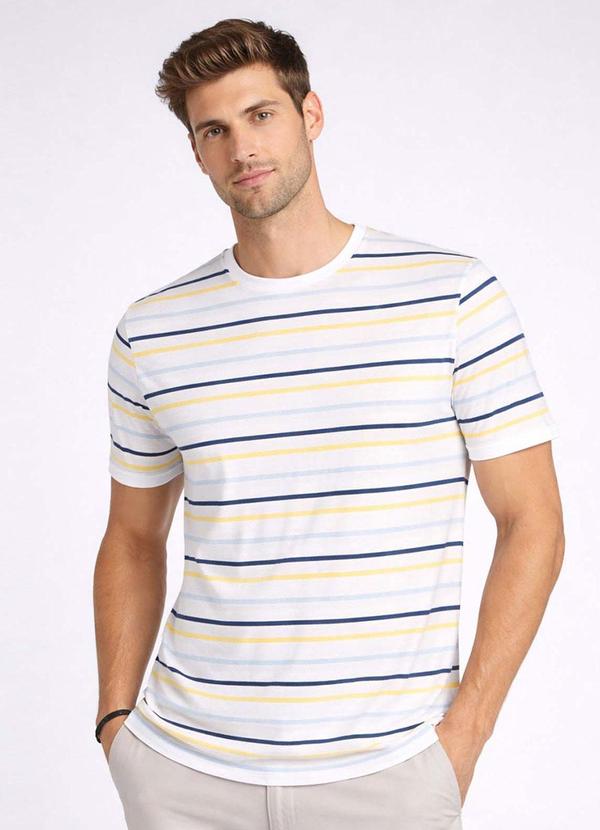 Select - Camiseta Masculina Básica Gola Redonda Bege