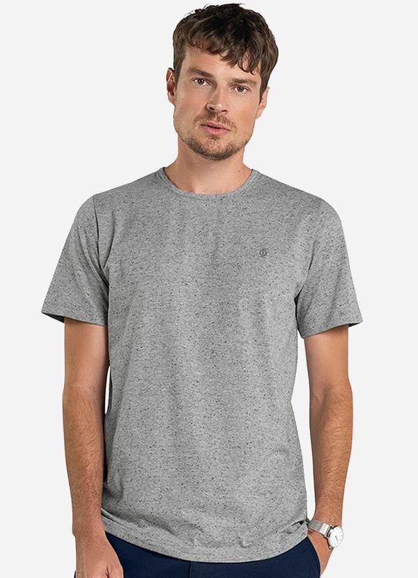 Diametro - Camiseta Masculina Básica Malha Botonê Cinza