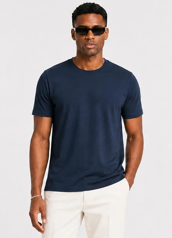 Select - Camiseta Masculina Básica Manga Curta Azul