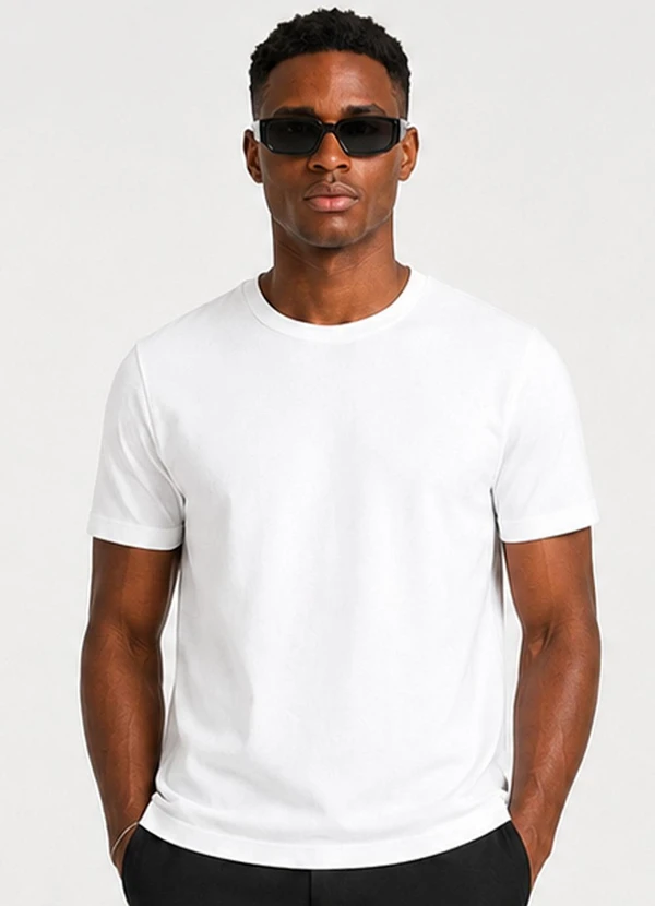 Select - Camiseta Masculina Básica Manga Curta Branco