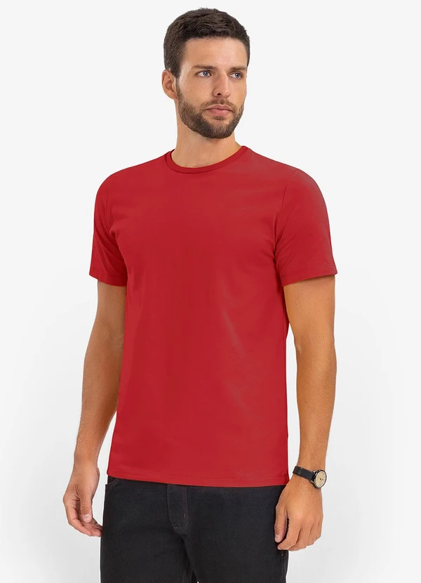Select - Camiseta Masculina Básica Manga Curta Vermelho