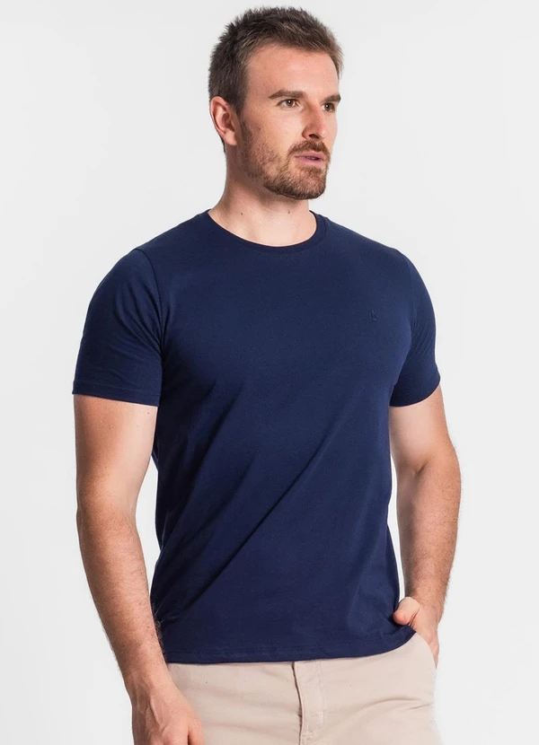 Diametro - Camiseta Masculina Básica Meia Malha Azul 4