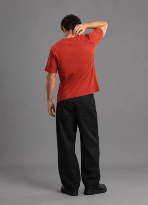 Diametro - Camiseta Masculina Básica Meia Malha Laranja - DIAMETRO
