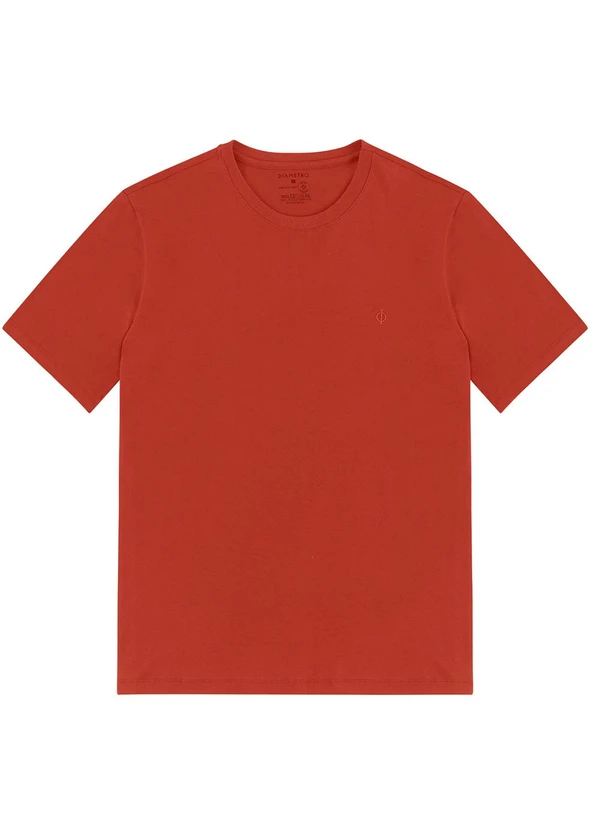 Diametro - Camiseta Masculina Básica Meia Malha Laranja