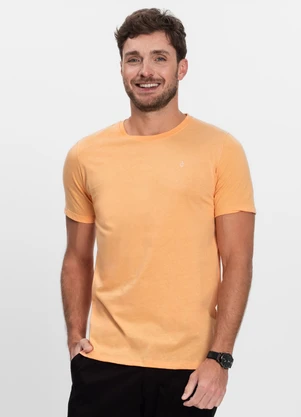 Diametro - Camiseta Masculina Básica Meia Malha Laranja - DIAMETRO