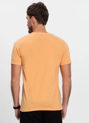 Diametro - Camiseta Masculina Básica Meia Malha Laranja - DIAMETRO