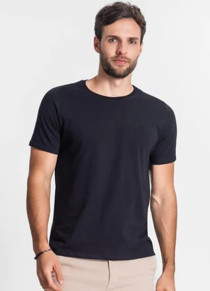 Diametro - Camiseta Masculina Básica Meia Malha Preto - DIAMETRO