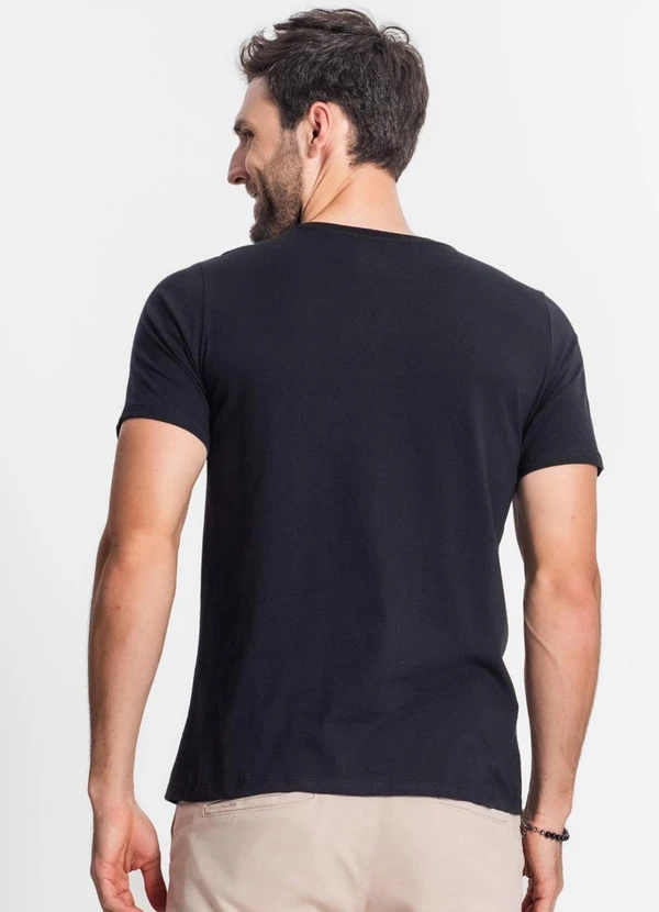 Diametro - Camiseta Masculina Básica Meia Malha Preto 2
