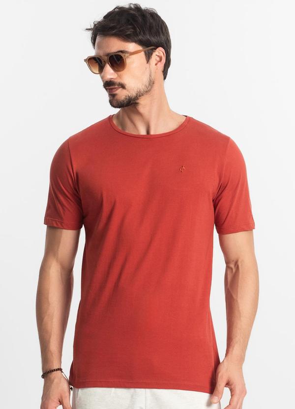 Diametro - Camiseta Masculina Básica Meia Malha Vermelho