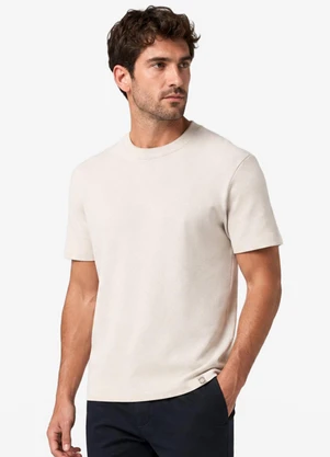 Diametro - Camiseta Masculina Básica Pique Bege - DIAMETRO