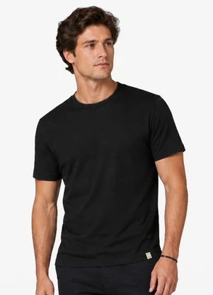 Diametro - Camiseta Masculina Básica Pique Preto - DIAMETRO