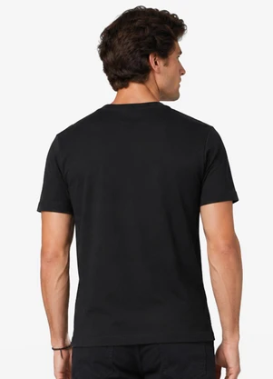 Diametro - Camiseta Masculina Básica Pique Preto - DIAMETRO