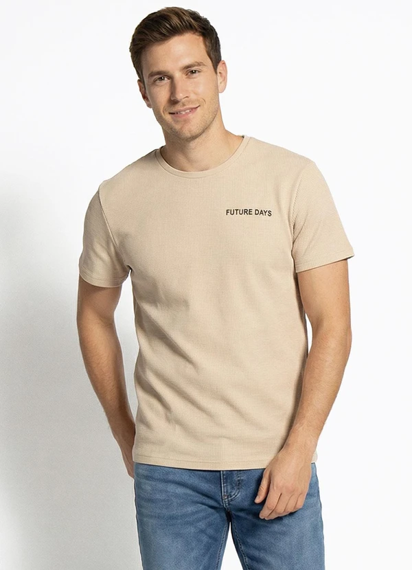Fakini - Camiseta Masculina Bege