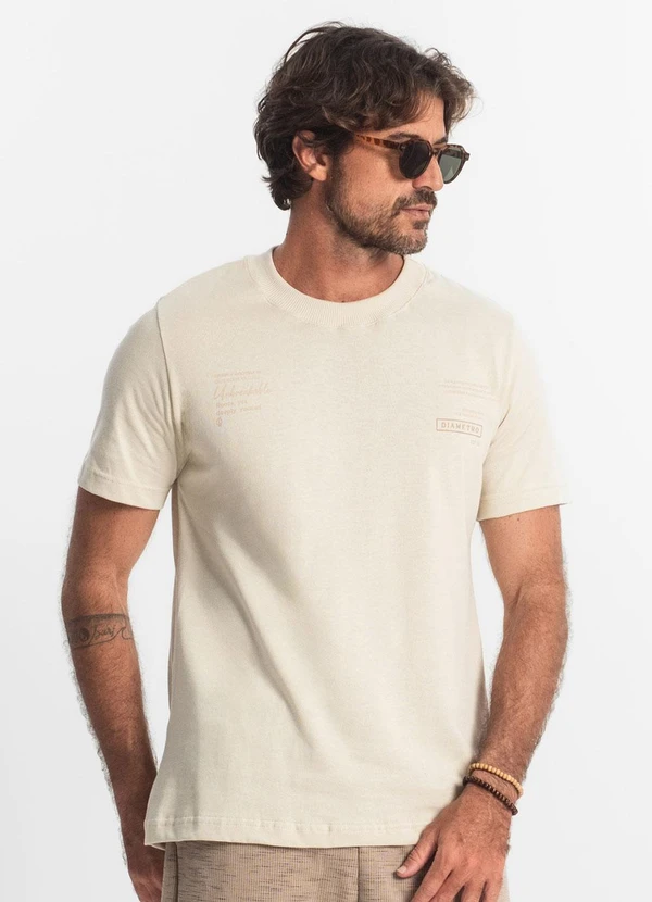 Diametro - Camiseta Masculina Bege 4