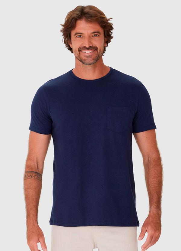 Malwee - Camiseta Masculina Bolso Frontal Azul