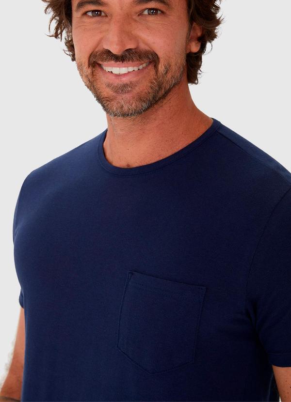 Malwee - Camiseta Masculina Bolso Frontal Azul 5