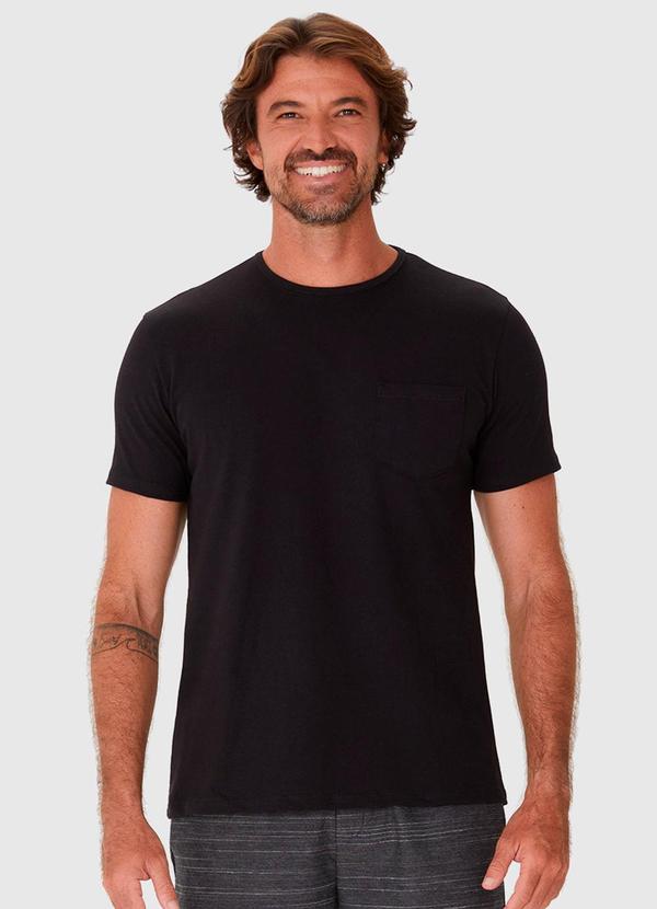 Malwee - Camiseta Masculina Bolso Frontal Preto 1